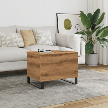 Tavolino Salotto Rovere Artigianale 60x44,5x45 cm in Truciolato