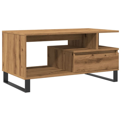 Tavolino Salotto Rovere Artigianale 90x49x45 cm Multistrato