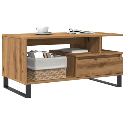 Tavolino Salotto Rovere Artigianale 90x49x45 cm Multistrato
