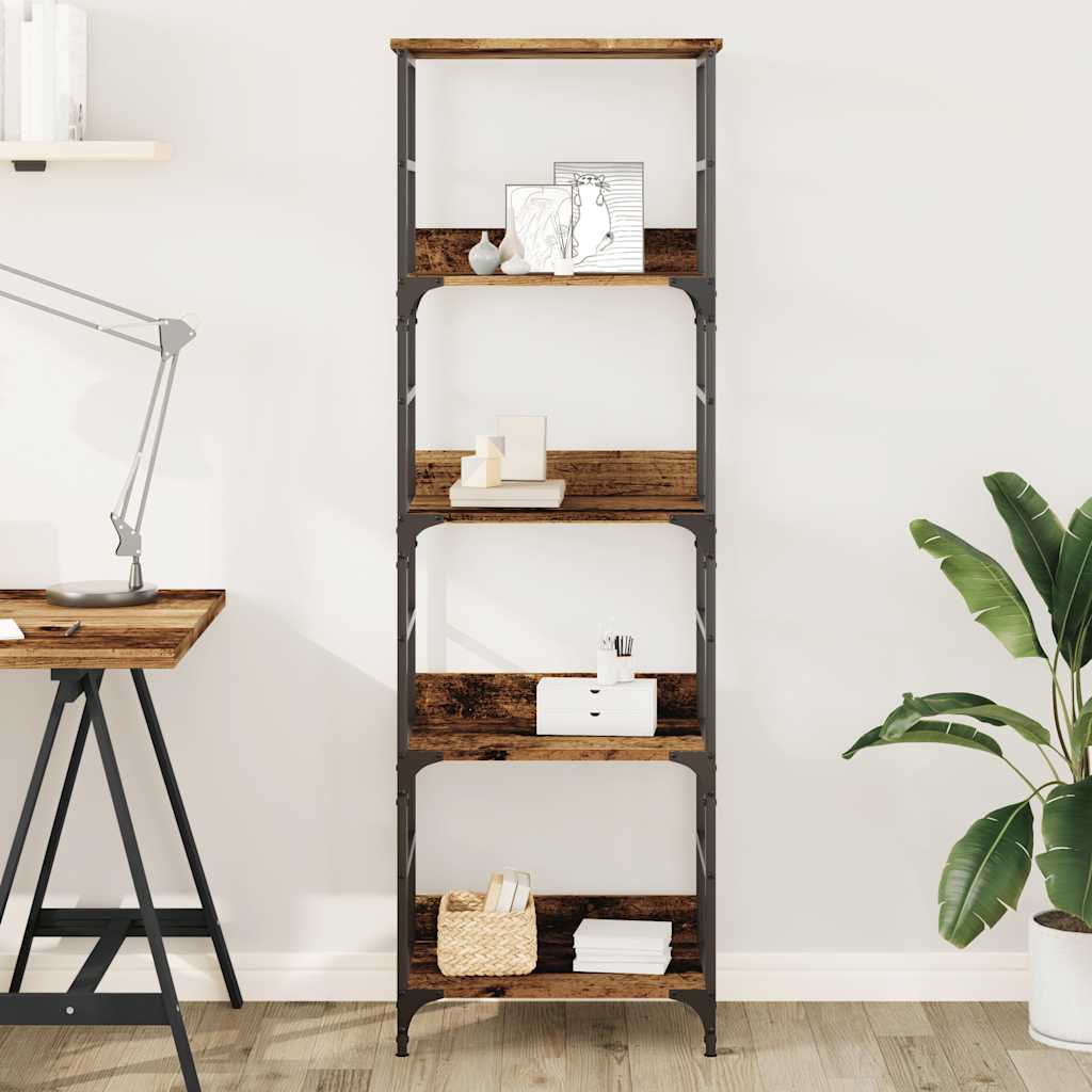 Libreria Legno Antico 50x33x153 cm in Legno Multistrato