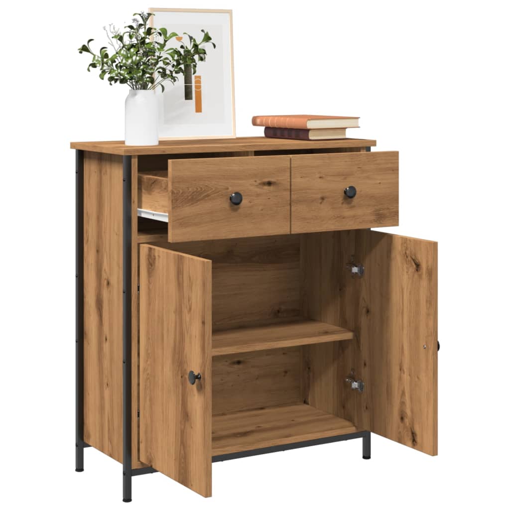 Credenza Rovere Artigianale 70x30x80 cm in Legno Multistrato