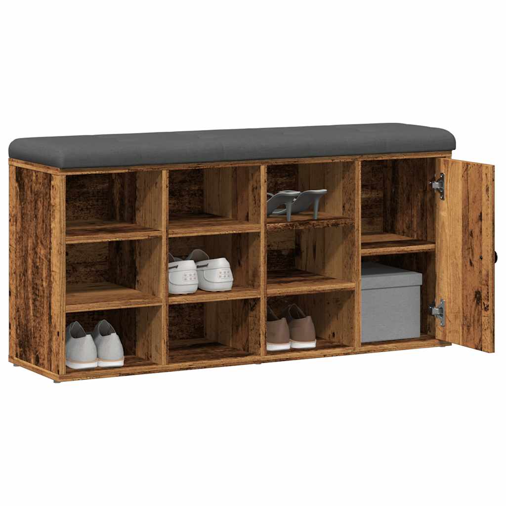Panca Porta Scarpe Legno Antico 102x32x50 cm Legno Multistrato
