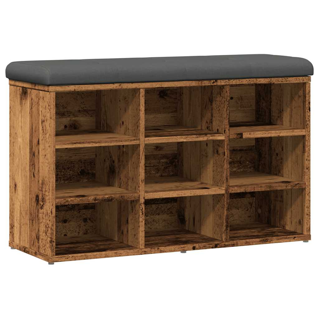 Panca Porta Scarpe Legno Antico 82x32x50 cm Legno Multistrato