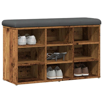 Panca Porta Scarpe Legno Antico 82x32x50 cm Legno Multistrato