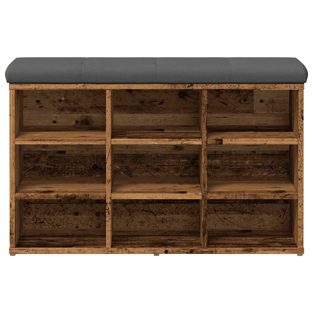 Panca Porta Scarpe Legno Antico 82x32x50 cm Legno Multistrato