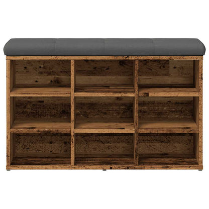 Panca Porta Scarpe Legno Antico 82x32x50 cm Legno Multistrato