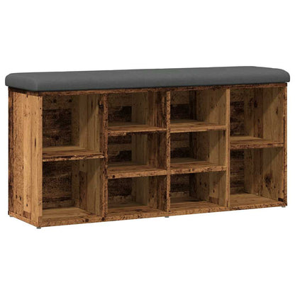 Panca Porta Scarpe Legno Antico 102x32x50 cm Legno Multistrato