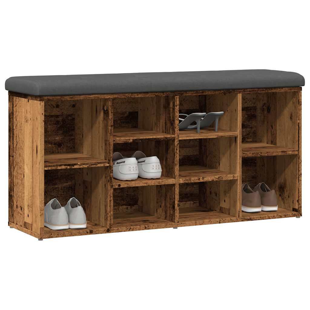 Panca Porta Scarpe Legno Antico 102x32x50 cm Legno Multistrato