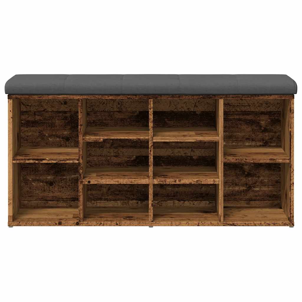 Panca Porta Scarpe Legno Antico 102x32x50 cm Legno Multistrato