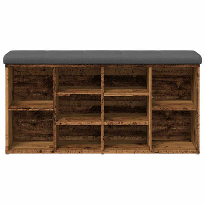 Panca Porta Scarpe Legno Antico 102x32x50 cm Legno Multistrato