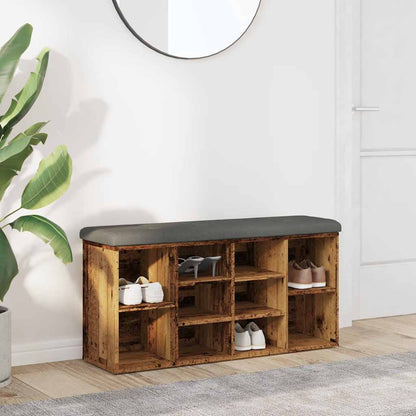 Panca Porta Scarpe Legno Antico 102x32x50 cm Legno Multistrato
