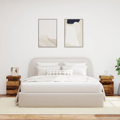 Comodini con LED 2 pz Legno Antico 35x39x55 cm in Truciolato