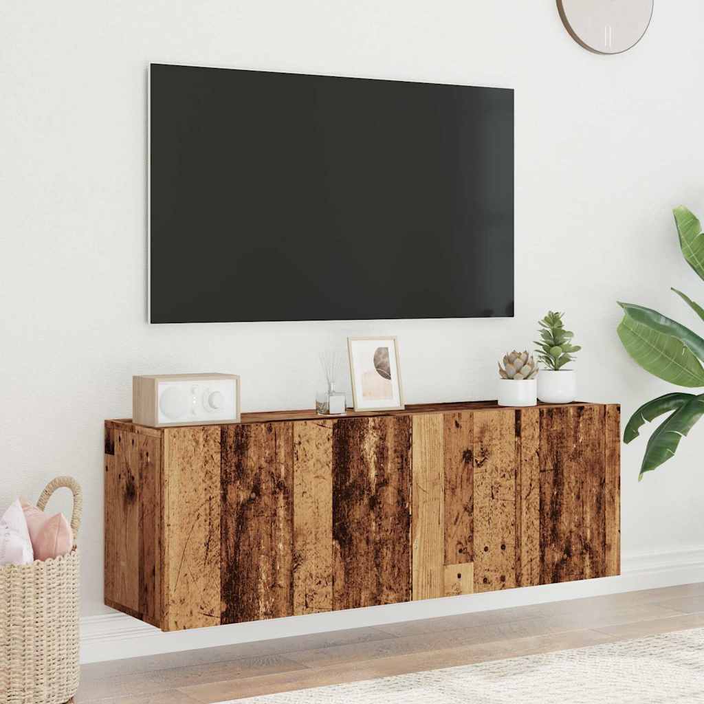 Mobili TV a Parete 2pz Legno Antico 60x30x41 cm