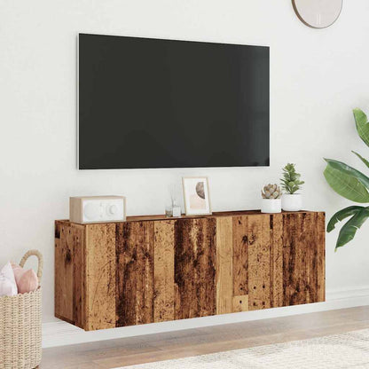 Mobili TV a Parete 2pz Legno Antico 60x30x41 cm