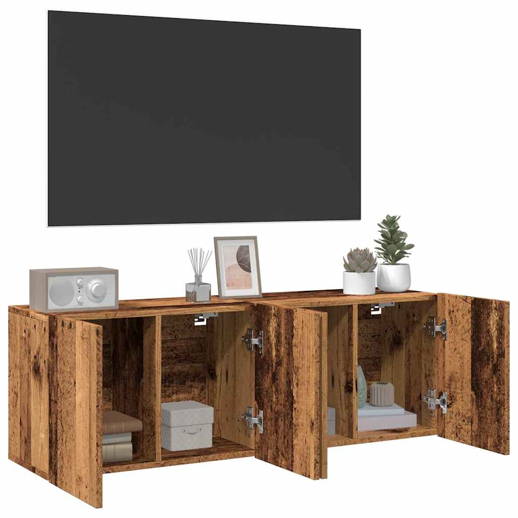 Mobili TV a Parete 2pz Legno Antico 60x30x41 cm