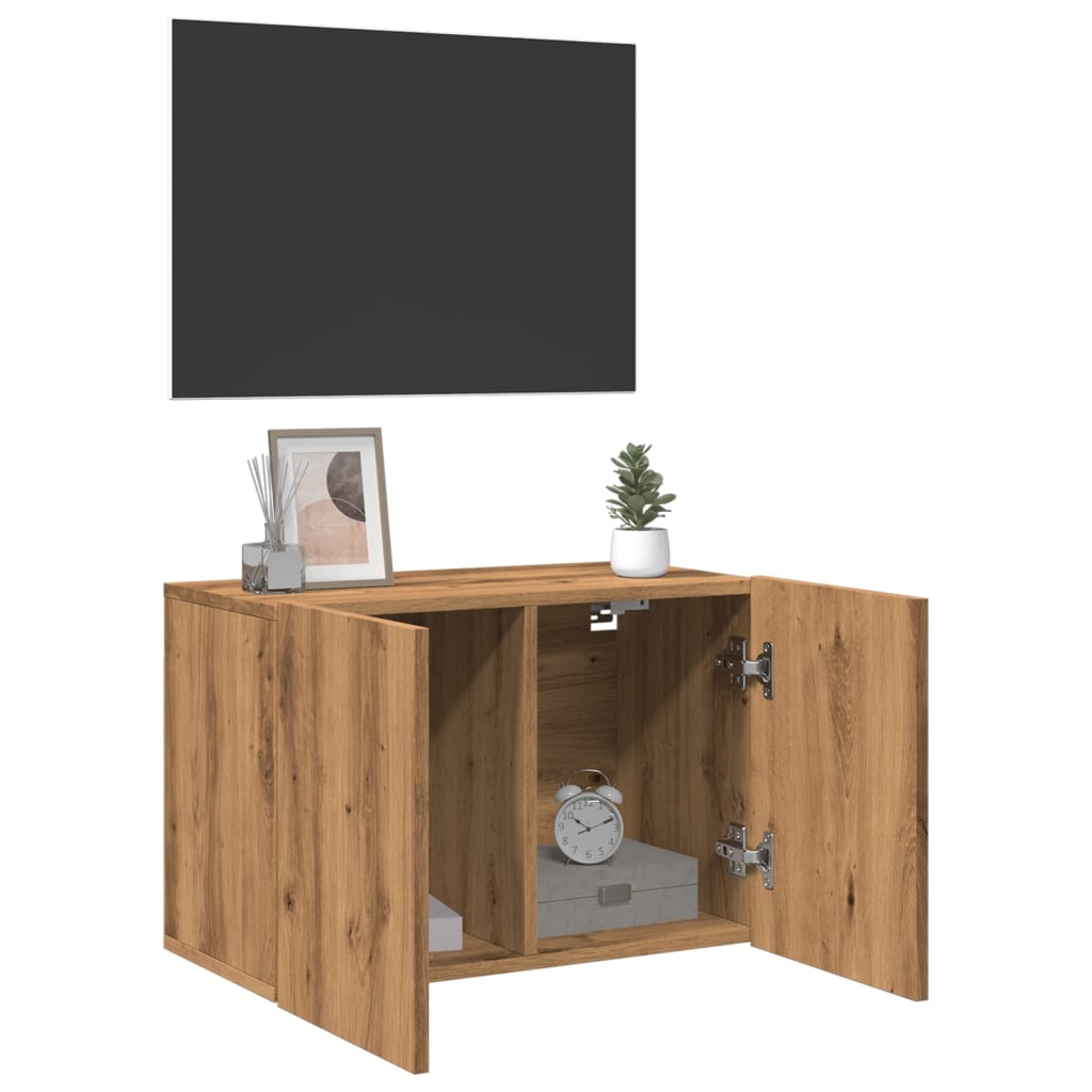 Mobile TV a Parete Rovere Artigianale 60x30x41 cm
