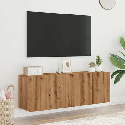 Mobili TV a Parete 2pz Rovere Artigianale 60x30x41 cm