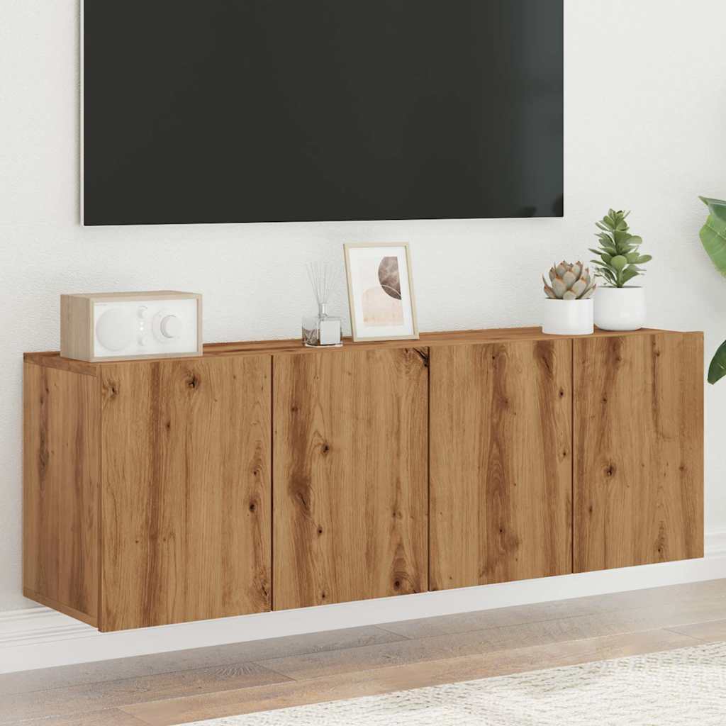 Mobili TV a Parete 2pz Rovere Artigianale 60x30x41 cm
