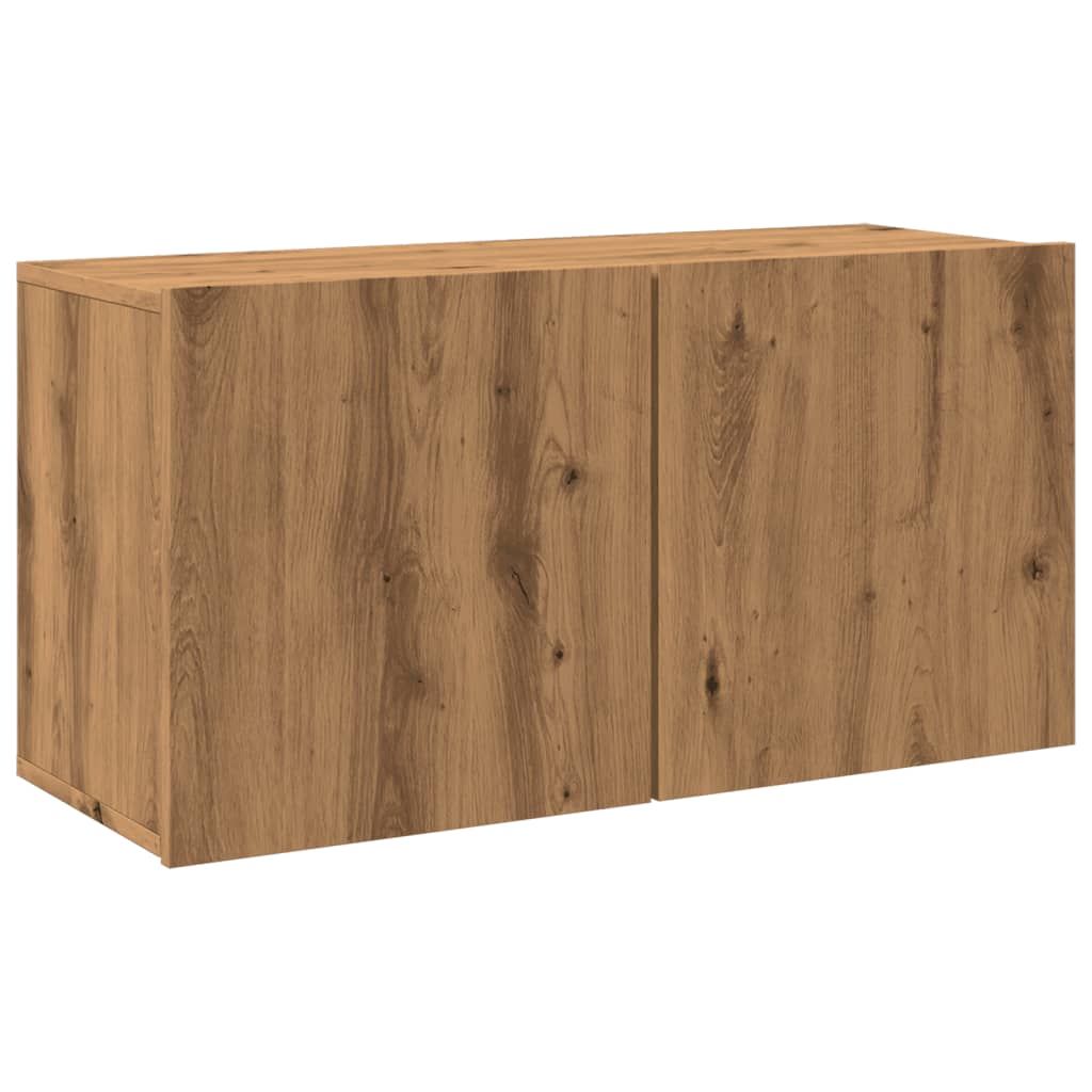Mobile TV a Parete Rovere Artigianale 80x30x41 cm