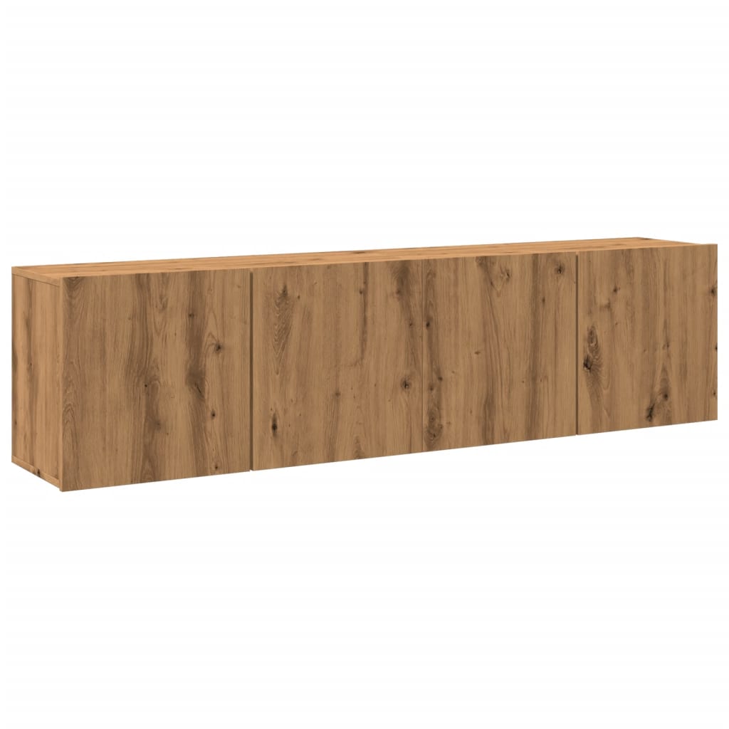 Mobili TV a Parete 2pz Rovere Artigianale 80x30x41 cm