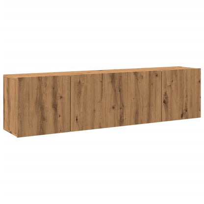 Mobili TV a Parete 2pz Rovere Artigianale 80x30x41 cm