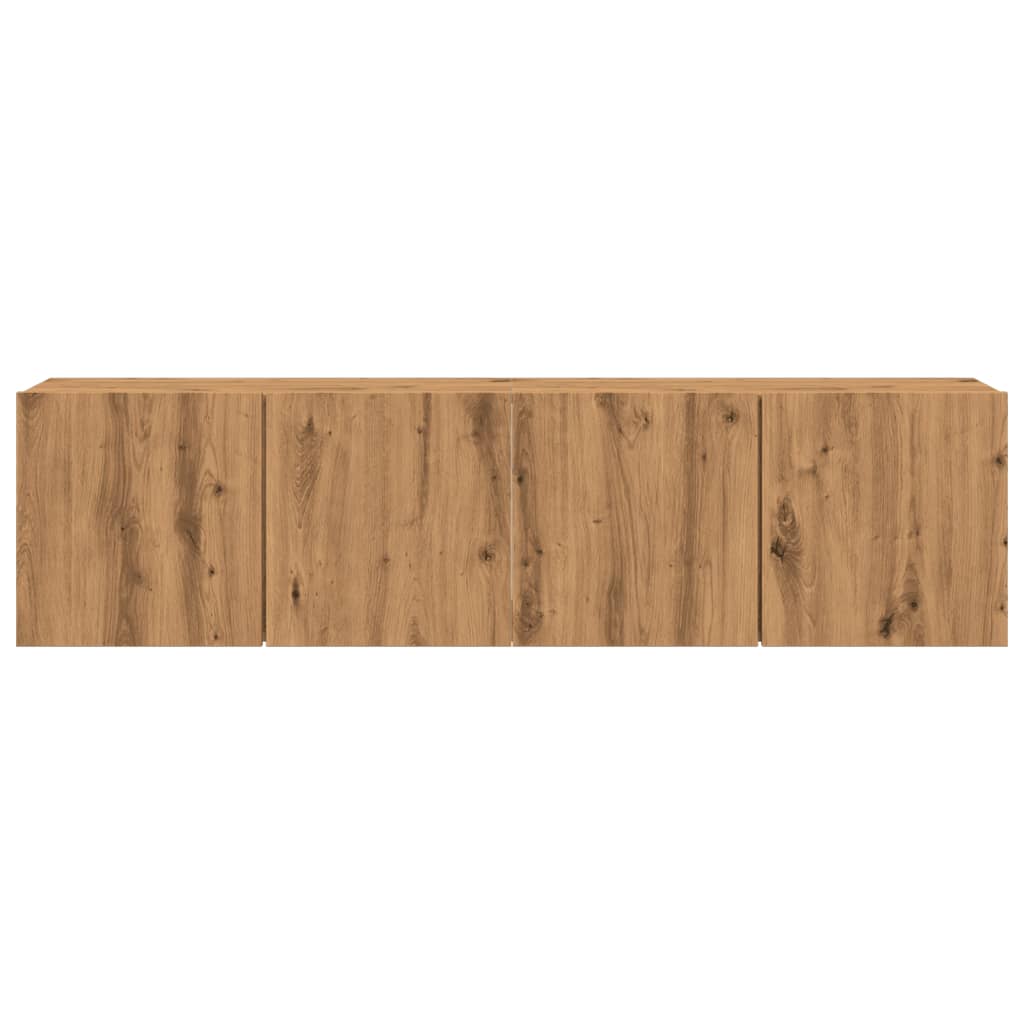 Mobili TV a Parete 2pz Rovere Artigianale 80x30x41 cm