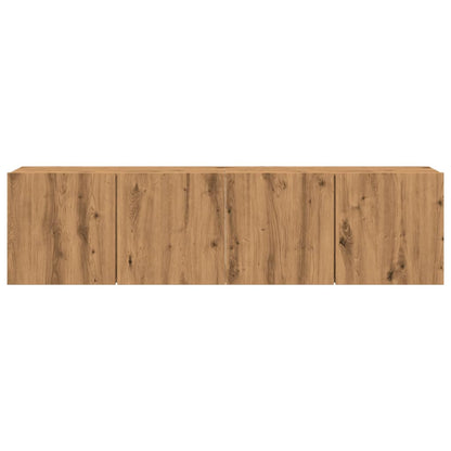 Mobili TV a Parete 2pz Rovere Artigianale 80x30x41 cm
