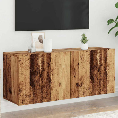 Mobile TV a Parete Legno Antico 100x30x41 cm