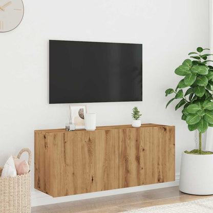 Mobile TV a Parete Rovere Artigianale 100x30x41 cm