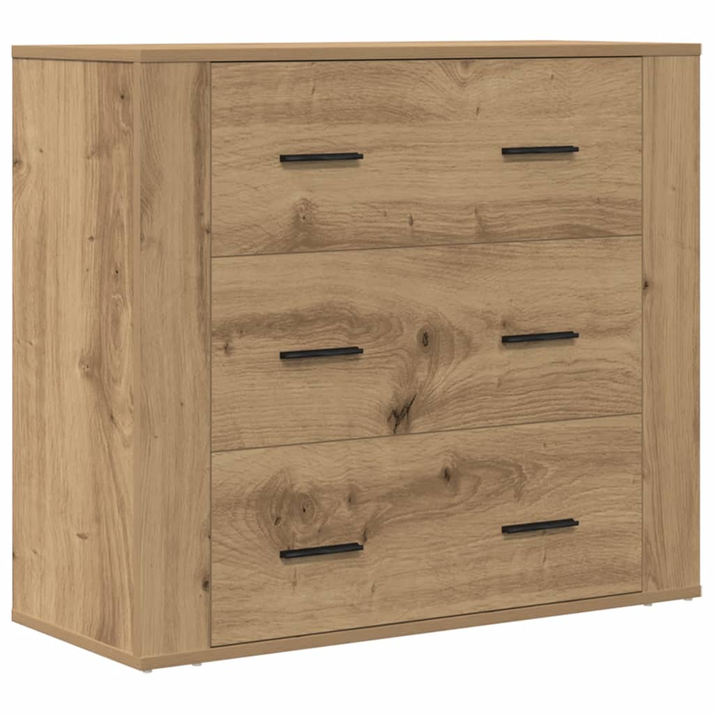 Credenza Rovere Artigianale 80x33x70 cm in Legno Multistrato