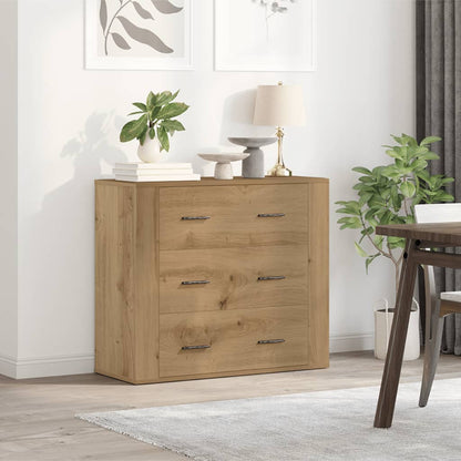 Credenza Rovere Artigianale 80x33x70 cm in Legno Multistrato