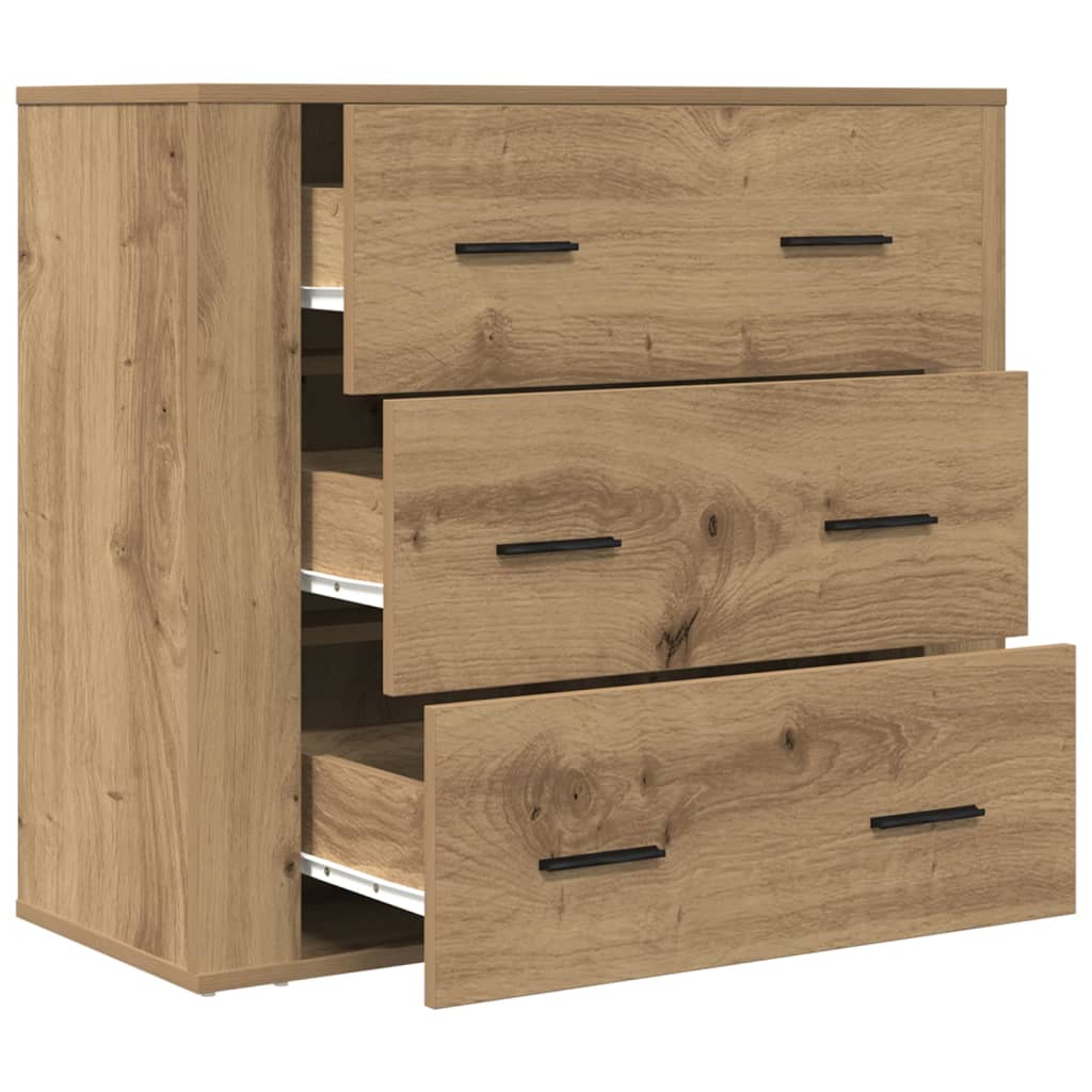 Credenza Rovere Artigianale 80x33x70 cm in Legno Multistrato