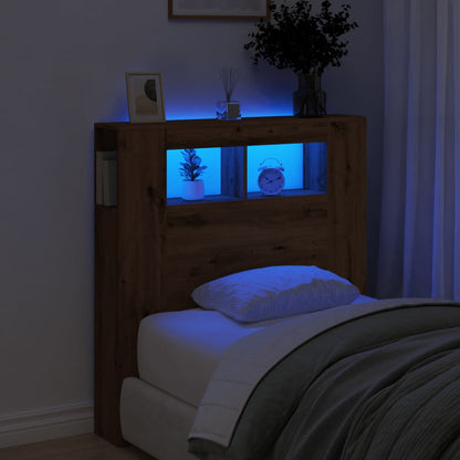 Testiera LED Rovere Artigianale 100x18,5x103,5 cm Multistrato