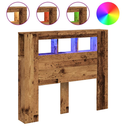 Testiera LED Legno Antico 120x18,5x103,5 cm Legno Multistrato