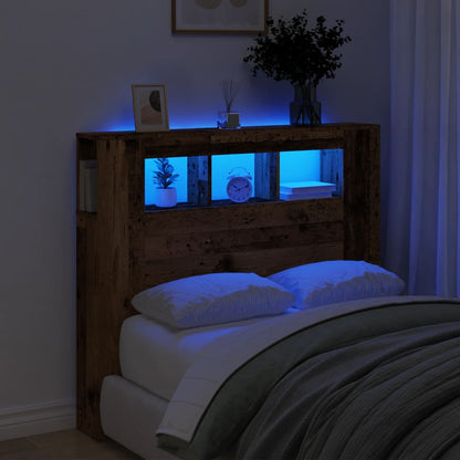Testiera LED Legno Antico 120x18,5x103,5 cm Legno Multistrato
