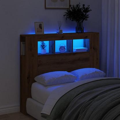 Testiera LED Rovere Artigianale 120x18,5x103,5 cm Multistrato