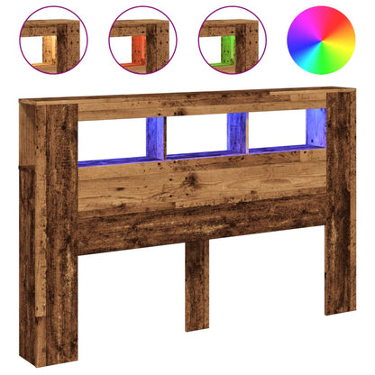 Testiera LED Legno Antico 160x18,5x103,5 cm Legno Multistrato