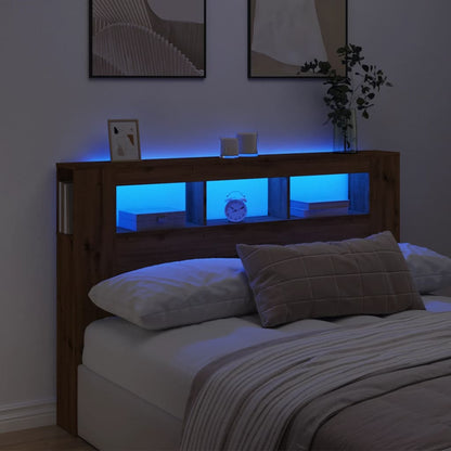 Testiera LED Rovere Artigianale 160x18,5x103,5 cm Multistrato