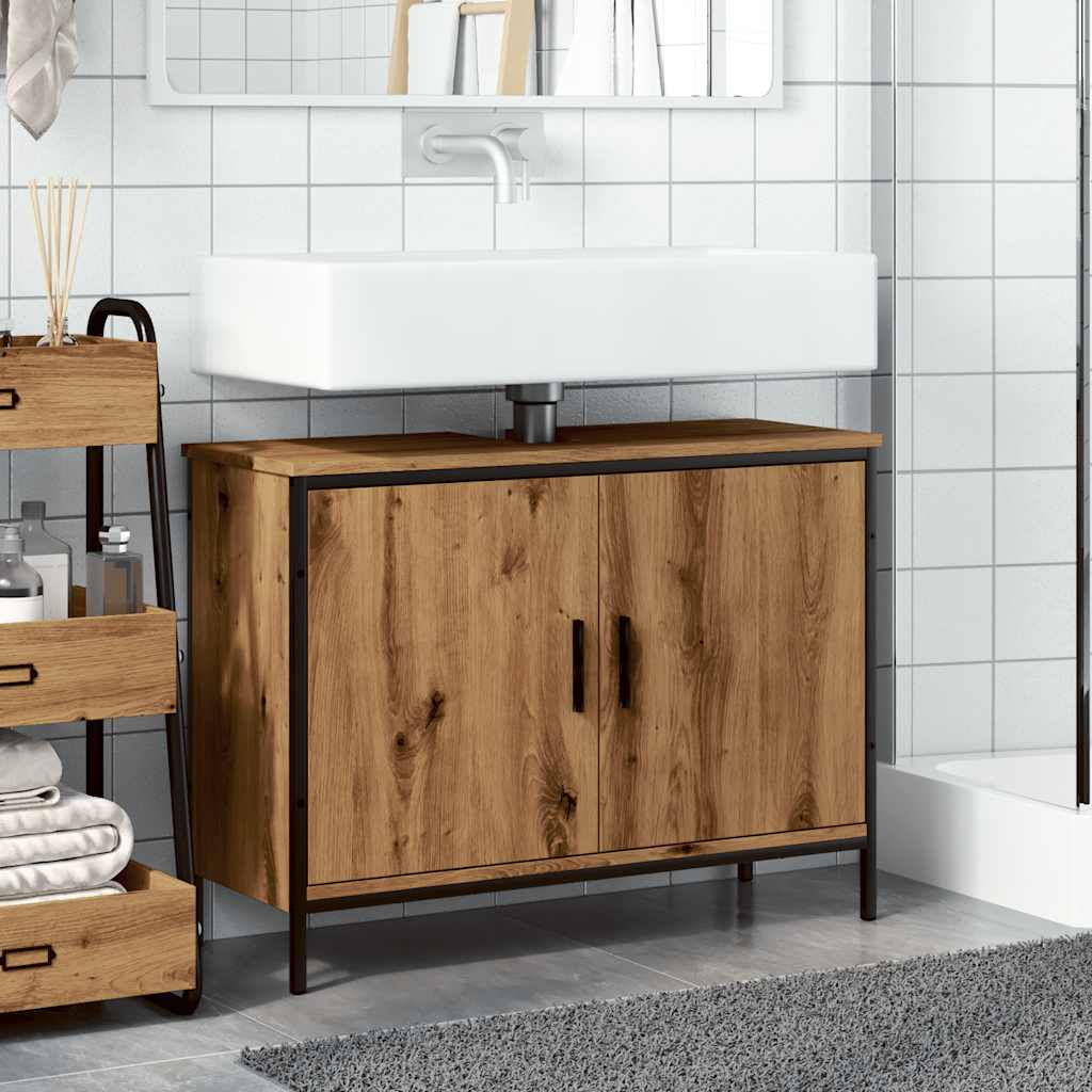 Mobile Sottolavabo Rovere 80x30x60 cm Legno Multistrato