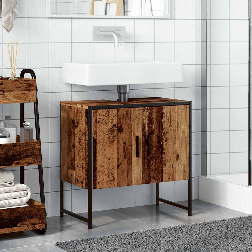 Mobile Lavabo Bagno Legno Antico 60x33x60 cm Legno Multistrato