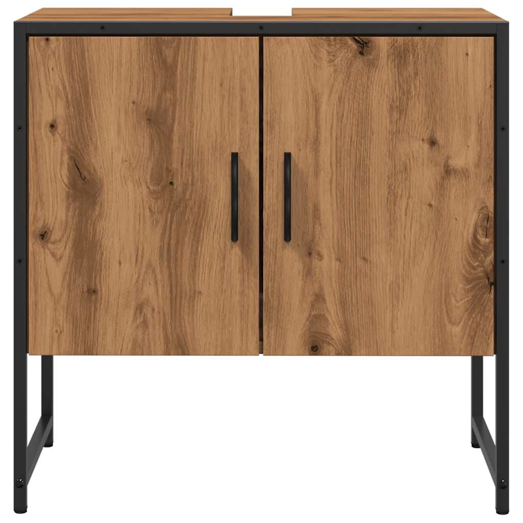 Mobile Lavabo Bagno Rovere Artigianale Legno Multistrato