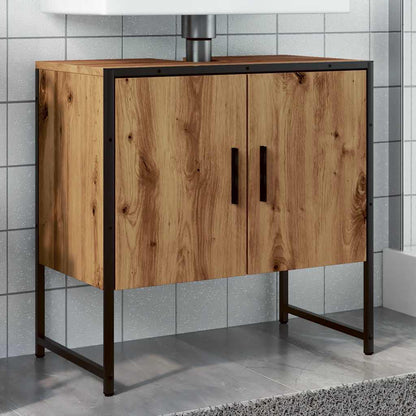 Mobile Lavabo Bagno Rovere Artigianale Legno Multistrato