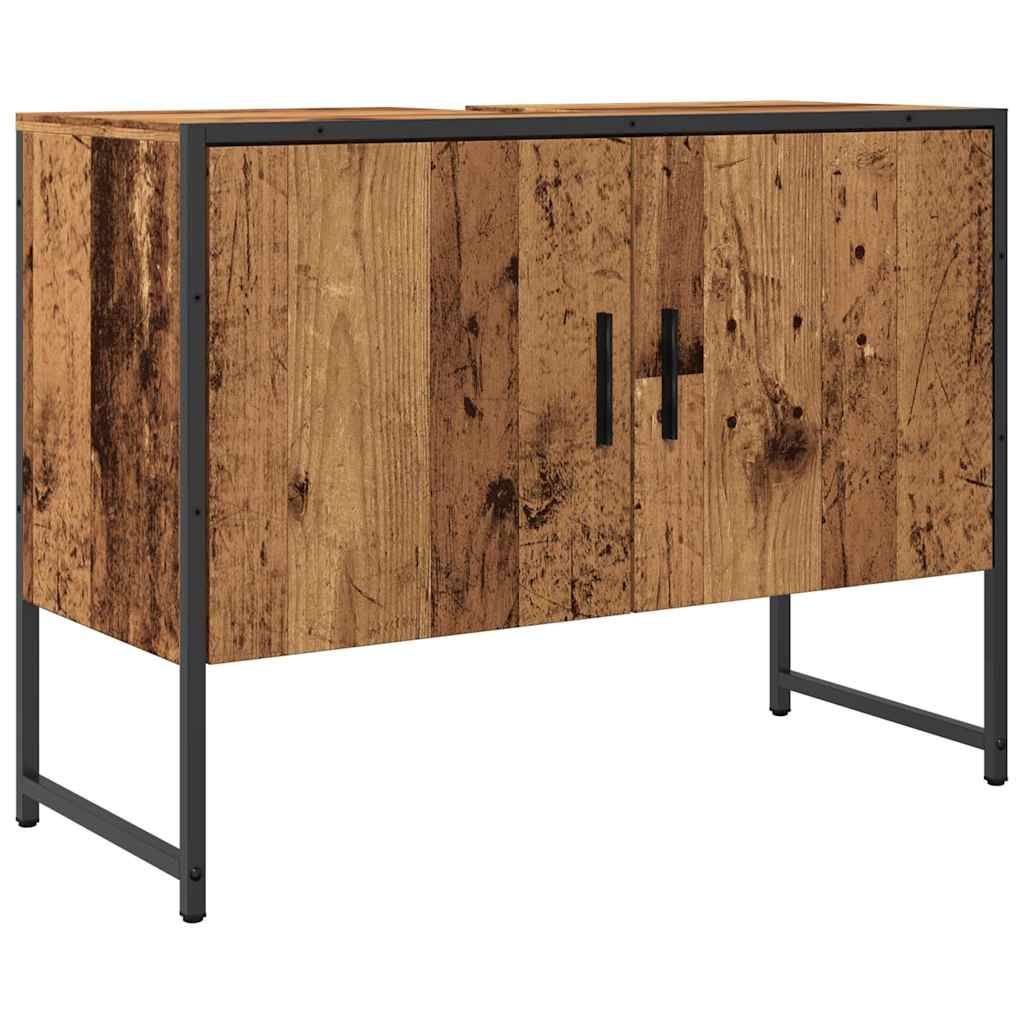 Mobile da Bagno Legno Antico 80x33x60 cm in Truciolato