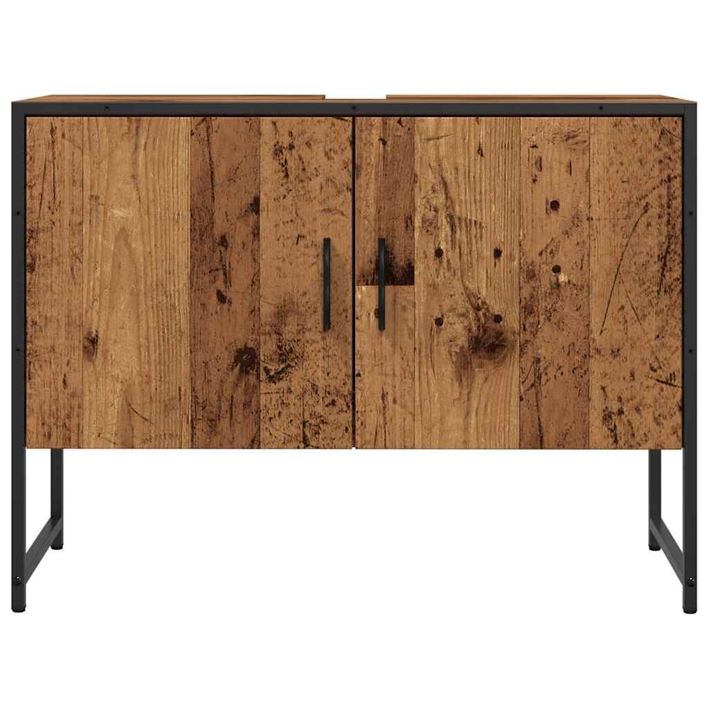 Mobile da Bagno Legno Antico 80x33x60 cm in Truciolato