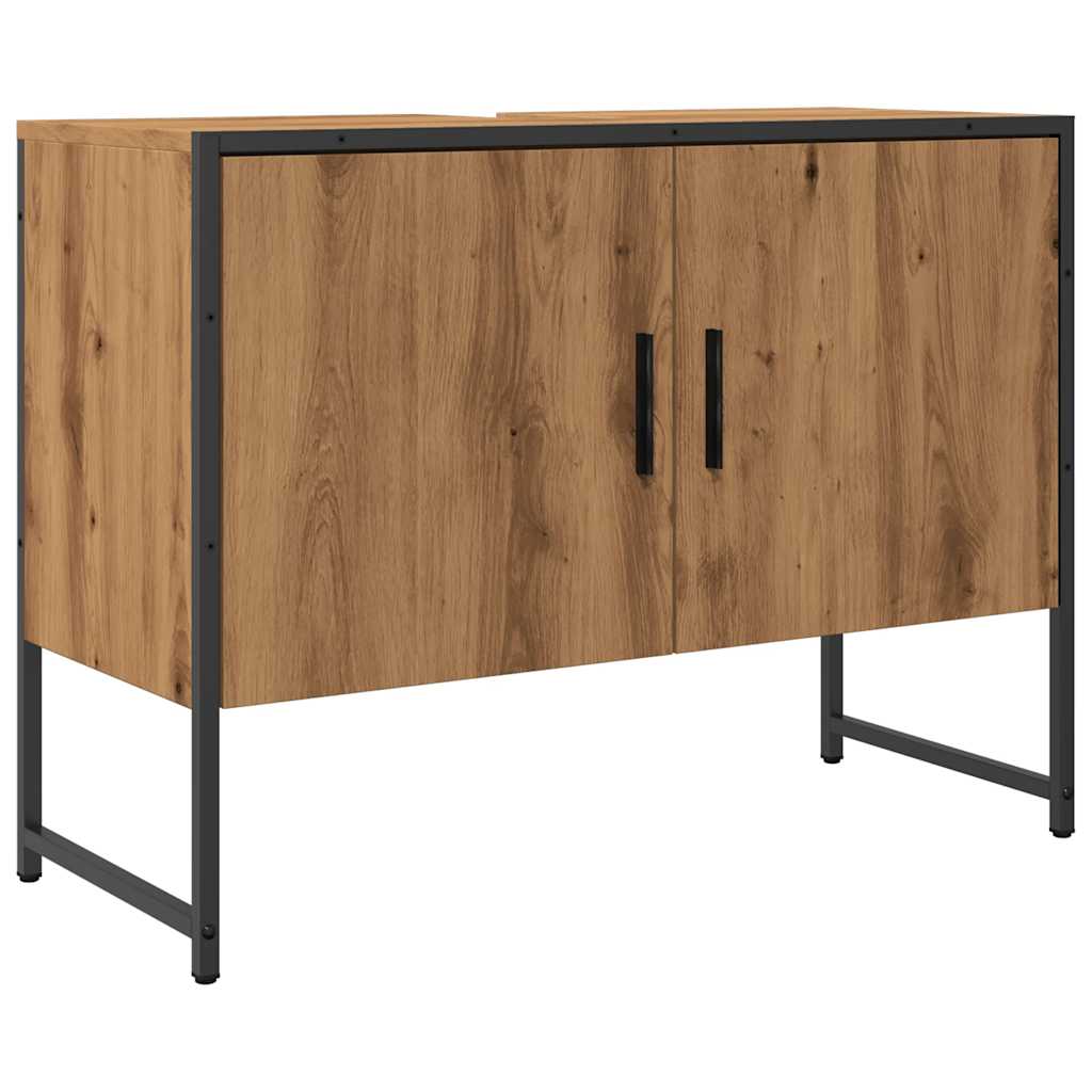 Mobiletto da Bagno Rovere Artigianale 80x33x60 cm in Truciolato
