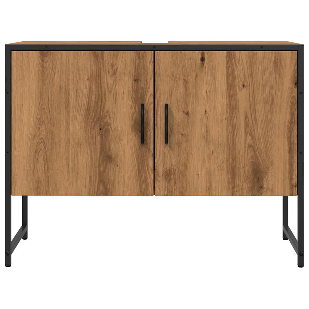 Mobiletto da Bagno Rovere Artigianale 80x33x60 cm in Truciolato