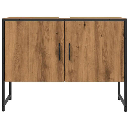 Mobiletto da Bagno Rovere Artigianale 80x33x60 cm in Truciolato