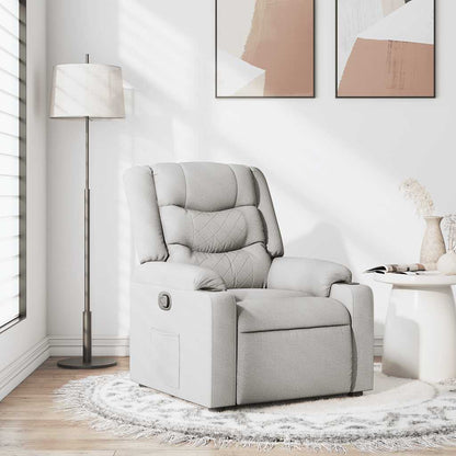 Poltrona Reclinabile in Tessuto Grigio Nuvola