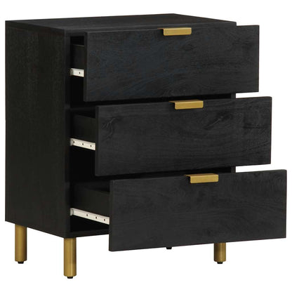 Comodino Nero 50x33x62 cm in Legno Multistrato