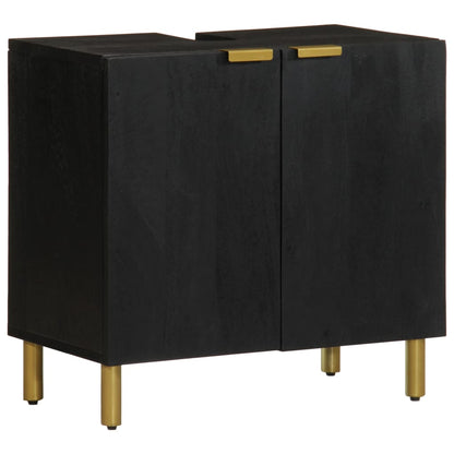Mobile Lavabo da Bagno Nero 62x33x58 cm in Legno Multistrato